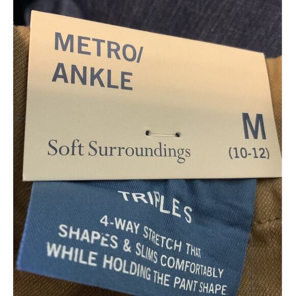 Soft Surroundings Metro Pants Womens M Elastic Waist Shapes Slim Khaki Pull On - Picture 11 of 11